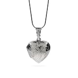 Eve's Addiction Sterling Silver Etched Puffed Heart Locket