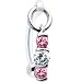Pink Clear Zirconia Trio Drop Bioplast Intimate Piercing