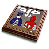 Rich Diesslins Funny General Cartoons - Super Hero Parody with Batman and Spiderman at the bar - Trivets