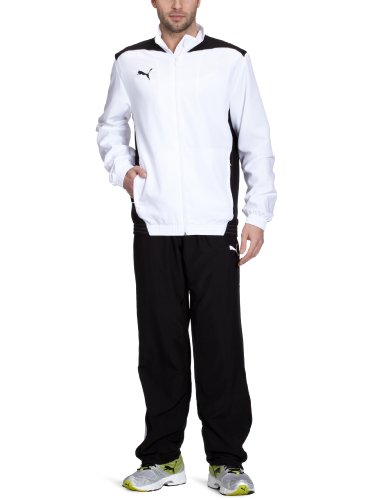 PUMA Herren Trainingsanzug Foundation Woven Suit, white-black, M, 653093 04 Preisvergleich