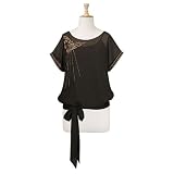 Beaded Butterfly Tie Hem Top (Petite, Tall & Misses Sizes XS-3X)