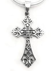 Sterling Silver Celtic FILIGREE CROSS Pendant or Charm