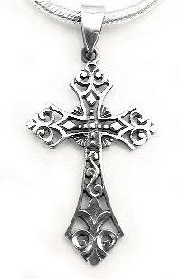 Sterling Silver Celtic FILIGREE CROSS Pendant or Charm
