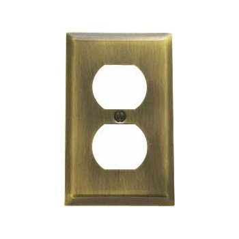 Baldwin 4752.030.CD Classic Square Beveled Edge Duplex Switch Plate, Polished Brass - Lacquered