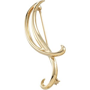 14K Yellow Gold Brooch 2 0. 0 0X 4 6. 0 0 mm by