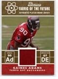 2007 Bowman Fabric of the Future Gold #GA Gaines Adams - Tampa Bay Buccaneers (RC - Rookie Insert Cards - Piece of Authentic Jersey - Serial #s 100) (Football Cards)