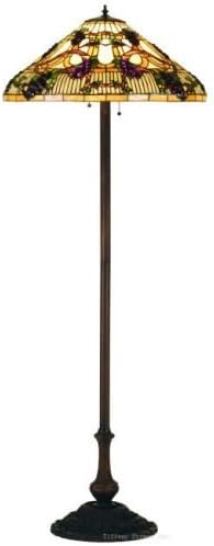 Jeweled Grape Tiffany Stained Glass Floor Lamp 64 Inches H