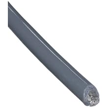 Galvanized Steel Nylon Coated Wire Rope, 1/16" Cable Diameter, 250' Length, 480 lbs Breaking Strength, 3/32" Coated Outside Diameter, Black