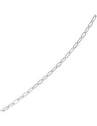 10" 14K White Gold 3.75mm (1/7") Twisted Hammered Oval Like Chain Anklet w/ Lobster Clasp