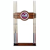 New Trademark NHL Colorado Avalanche 2 Piece Wood And Mirror Wall Cue Rack  ....