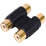 2 x RCA / Phono Couplers Stereo L+R Coaxial audio coupler F to F Socket to Socket. Twin