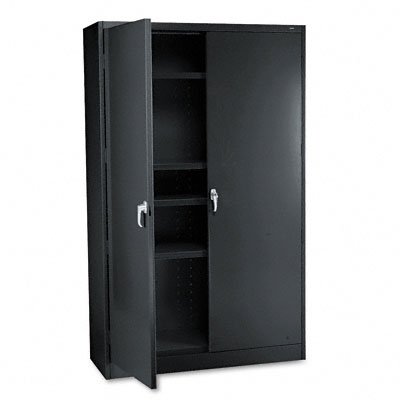 Steel Double Door Storage Cabinet (requires shelves), 48w x 18d x 78h, Black (TNNJ878BK)