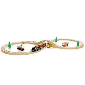 Nuchi Wooden Railway ~ 29-piece Figure 8 Viaduct Train Set by Nuchi
