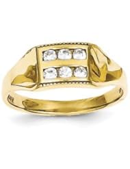 Genuine IceCarats Designer Jewelry Gift 10K Cz Polished Child&apos;s Ring Size 3.00