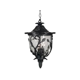 Kenroy Home 70204EP Meadow 3-Light Hanging Lantern with Clear Seeded Glass Shade, Ebony... by Kenroy Home