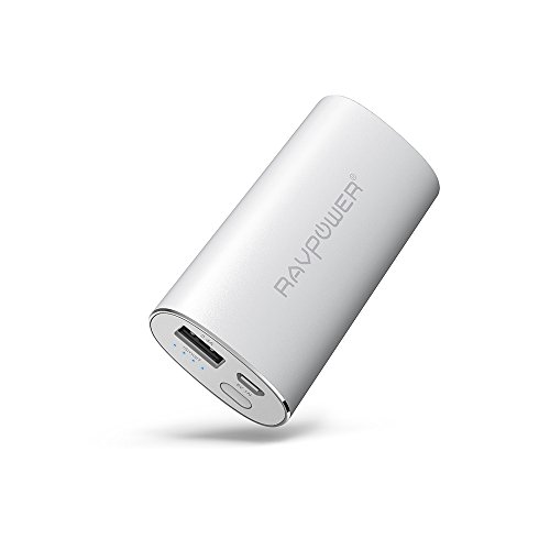 Portable Charger RAVPower 6700mAh (2.4A Output & 2A Input) External Battery Pack iSmart Technology for Smartphones Tablets and more - Silver