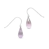 Platinum Pink Amethyst 12x6mm Briolette Drop Earrings