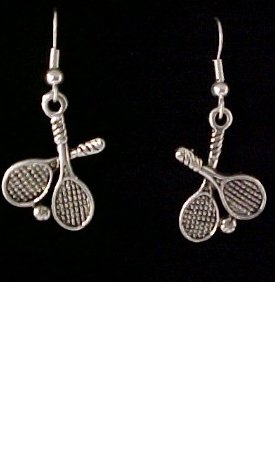 Crossed Racquet Earrings, Jewelry, Gifts, Accessories