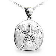 silver sand dollar pendant necklace