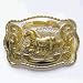 Big Western Horse Gold and Silver Belt Buckle