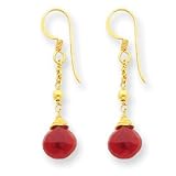 Sterling Silver & Vermeil Chalcedony Red Earrings