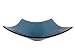 Fontaine Blue Warped Trapezoid Glass Vessel Bathroom Sink + Drain and Mount Ring, FSA...