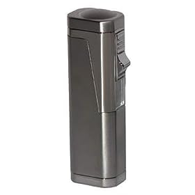 Ever Tech Spark Triple Flame Butane Lighter and Punch Cutter Silver