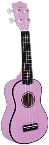 Pink 21 inch Soprano Uke Ukulele Ukelele Black Basewood Fingerboard &amp; Bridge