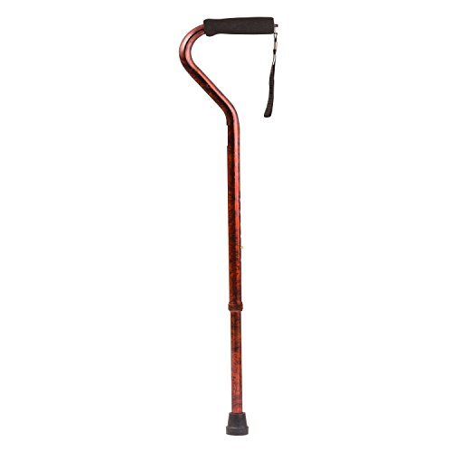 DMI Adjustable Designer Cane with Offset Handle, Comfort Grip and Strap, Copper Swirl
