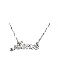 Name Necklaces Aimee - Personalized Necklace White Gold Plated 18K, Belcher Chain, 2mm Thick