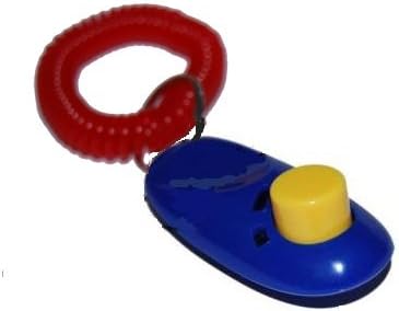 Pet Training Clicker w/ wrist band coil strap - BLUE