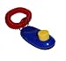 BLUE Big Button clicker with wrist band for Clicker training - click and train dog, cat, horse, pets