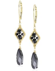 Dana Kellin Diamond Shape Top Pendant Necklace with Jet Drop Earrings