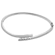 Sterling Silver High Polish Fashion Cuff Bracelet w/ CZ Accents