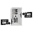 3C Pro 32GB 32G (16GB x 2) microSD microSDHC Card Class 6 with Dual Memory Stick Pro Duo Adapter - 3C16G_TF_C6x2_CR5400ADP