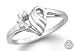 New Solid 14K White Gold Diamond Heart Band Ring Wow
