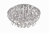 Trans Globe MDN-925 Nineteen Light Tulip Flush Mount, Polished Chrome Finish with Clear Crystal