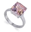 Princess Cut Pink Cubic Zirconia Band Sterling Silver Ring Size 5 to 10