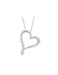 1/10 ct. tw. Journey Diamond Heart Pendant in 10K White Gold