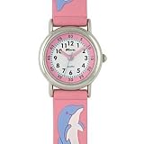 Ravel - R1513.29 - Montre professeur/Filles - Quartz analogique - Rose et blanche - Bracelet avec dauphins en 3D