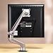 Metallic Silver Flat Screen Monitor Arm For Taskbar – Grommet Hole Mount