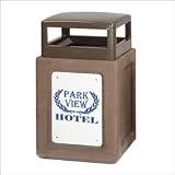 Keystone 8000 29 gallon Concrete Hinged Top with Weather Urn Gray with Silverstone Gray Concrete Waste Receptacle KSR36WU7000PL