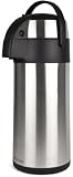 Andrew James 5 Litre Stainless Steel Pump Action Airpot Ideal For Hot And Cold Beverages