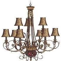 Landmark Lighting - 327-GC-SH13: Charlotte 9 2 light Chandelier in Golden Coffee with SH13 by Landmark