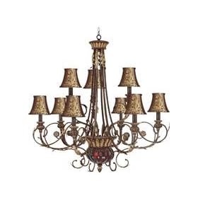 Landmark Lighting 327-GC-SH13 Charlotte 11 Light Two Tier Chandelier in Golden Coffee