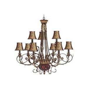 Landmark Lighting 327-GC-SH13 Charlotte 11 Light Two Tier Chandelier in Golden Coffee by Landmark Lighting