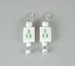 Pair (2) Of Mah Jongg Ox Bone Earings On Sterling French Wires - Mah-Jong Accessories