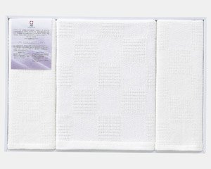 Ptcollection組織織バスタオル1枚フェイスタオル2枚(Check柄)