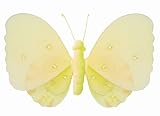 10 Yellow Gems Layered Butterfly nylon hanging ceiling wall baby nursery room wedding decor decoration