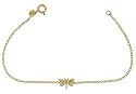9ct Yellow Gold Diamond Butterfly Charm 17.5cm Bracelet